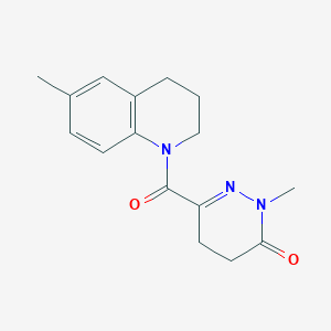 2-methyl-6-(6-methyl-3,4-dihydro-2H-quinoline-1-carbonyl)-4,5-dihydropyridazin-3-one