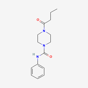 4-butanoyl-N-phenylpiperazine-1-carboxamide