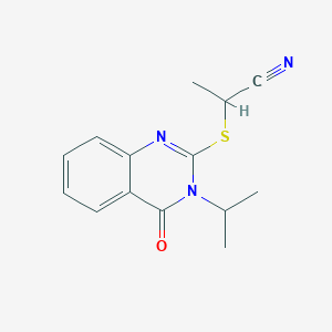 2-(4-Oxo-3-propan-2-ylquinazolin-2-yl)sulfanylpropanenitrile