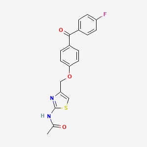 N-[4-[[4-(4-fluorobenzoyl)phenoxy]methyl]-1,3-thiazol-2-yl]acetamide