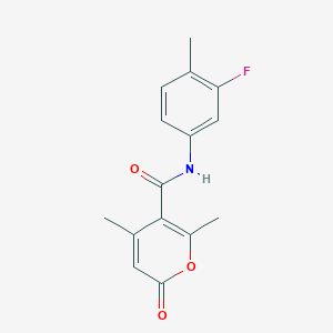 N-(3-fluoro-4-methylphenyl)-2,4-dimethyl-6-oxopyran-3-carboxamide