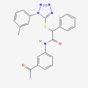 N-(3-acetylphenyl)-2-[1-(3-methylphenyl)tetrazol-5-yl]sulfanyl-2-phenylacetamide