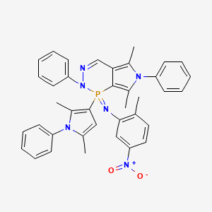 molecular formula C38H35N6O2P B7504611 1-(2,5-Dimethyl-1-phenylpyrrol-3-yl)-5,7-dimethyl-1-(2-methyl-5-nitrophenyl)imino-2,6-diphenylpyrrolo[3,4-d]diazaphosphinine 