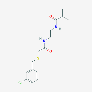 N-[2-[[2-[(3-chlorophenyl)methylsulfanyl]acetyl]amino]ethyl]-2-methylpropanamide