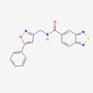 molecular formula C17H12N4O2S B7504677 N-[(5-phenyl-1,2-oxazol-3-yl)methyl]-2,1,3-benzothiadiazole-5-carboxamide 