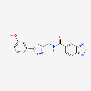 molecular formula C18H14N4O3S B7504691 N-[[5-(3-methoxyphenyl)-1,2-oxazol-3-yl]methyl]-2,1,3-benzothiadiazole-5-carboxamide 