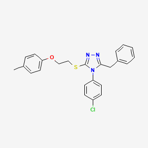 molecular formula C24H22ClN3OS B7504697 3-benzyl-4-(4-chlorophenyl)-5-{[2-(4-methylphenoxy)ethyl]sulfanyl}-4H-1,2,4-triazole 