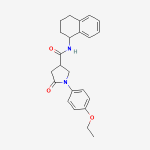 molecular formula C23H26N2O3 B7504704 1-(4-ethoxyphenyl)-5-oxo-N-(1,2,3,4-tetrahydronaphthalen-1-yl)pyrrolidine-3-carboxamide 