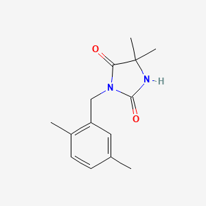 molecular formula C14H18N2O2 B7504730 3-[(2,5-Dimethylphenyl)methyl]-5,5-dimethylimidazolidine-2,4-dione 