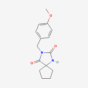 molecular formula C15H18N2O3 B7504745 3-[(4-Methoxyphenyl)methyl]-1,3-diazaspiro[4.4]nonane-2,4-dione 