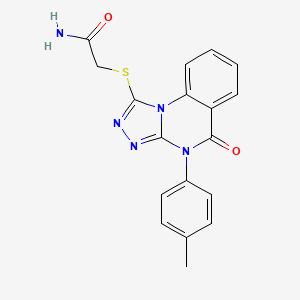 molecular formula C18H15N5O2S B7504751 2-[[4-(4-Methylphenyl)-5-oxo-[1,2,4]triazolo[4,3-a]quinazolin-1-yl]sulfanyl]acetamide 