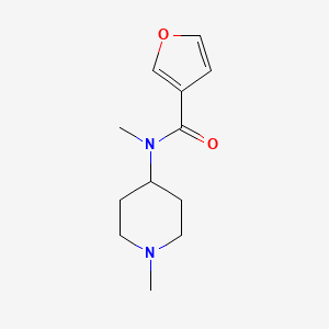 molecular formula C12H18N2O2 B7504765 N-methyl-N-(1-methylpiperidin-4-yl)furan-3-carboxamide 