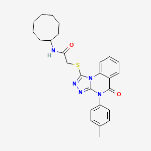 molecular formula C26H29N5O2S B7504777 N-cyclooctyl-2-[[4-(4-methylphenyl)-5-oxo-[1,2,4]triazolo[4,3-a]quinazolin-1-yl]sulfanyl]acetamide 