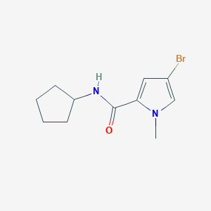 molecular formula C11H15BrN2O B7504794 4-bromo-N-cyclopentyl-1-methylpyrrole-2-carboxamide 