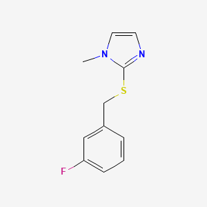 molecular formula C11H11FN2S B7504800 2-[(3-Fluorophenyl)methylsulfanyl]-1-methylimidazole 