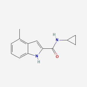 molecular formula C13H14N2O B7504802 N-cyclopropyl-4-methyl-1H-indole-2-carboxamide 