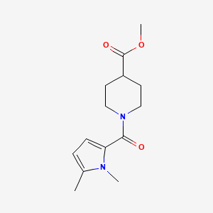 molecular formula C14H20N2O3 B7504830 Methyl 1-(1,5-dimethylpyrrole-2-carbonyl)piperidine-4-carboxylate 