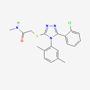 molecular formula C19H19ClN4OS B7504845 2-[[5-(2-chlorophenyl)-4-(2,5-dimethylphenyl)-1,2,4-triazol-3-yl]sulfanyl]-N-methylacetamide 