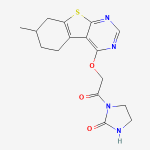 molecular formula C16H18N4O3S B7504846 1-[2-[(7-Methyl-5,6,7,8-tetrahydro-[1]benzothiolo[2,3-d]pyrimidin-4-yl)oxy]acetyl]imidazolidin-2-one 