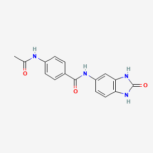 molecular formula C16H14N4O3 B7504850 4-Acetamido-N-(2-oxo-2,3-dihydro-1H-benzo[d]imidazol-5-yl)benzamide 