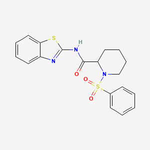 molecular formula C19H19N3O3S2 B7504904 1-(benzenesulfonyl)-N-(1,3-benzothiazol-2-yl)piperidine-2-carboxamide 