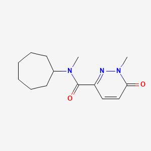 molecular formula C14H21N3O2 B7504919 N-cycloheptyl-N,1-dimethyl-6-oxopyridazine-3-carboxamide 