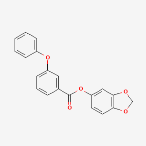 molecular formula C20H14O5 B7504939 1,3-Benzodioxol-5-yl 3-phenoxybenzoate 