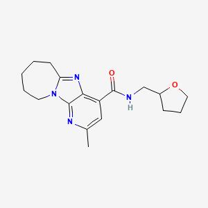 4-methyl-N-(oxolan-2-ylmethyl)-1,3,8-triazatricyclo[7.5.0.02,7]tetradeca-2,4,6,8-tetraene-6-carboxamide