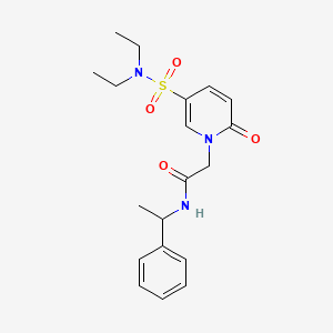 molecular formula C19H25N3O4S B7504969 2-[5-(diethylsulfamoyl)-2-oxopyridin-1-yl]-N-(1-phenylethyl)acetamide 