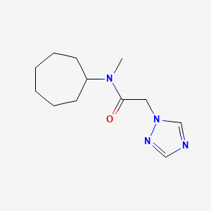 molecular formula C12H20N4O B7504975 N-cycloheptyl-N-methyl-2-(1,2,4-triazol-1-yl)acetamide 