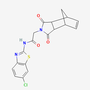 molecular formula C18H14ClN3O3S B7505001 N-(6-chloro-1,3-benzothiazol-2-yl)-2-(3,5-dioxo-4-azatricyclo[5.2.1.02,6]dec-8-en-4-yl)acetamide 
