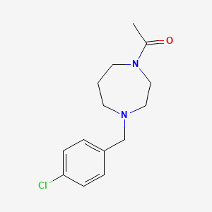 molecular formula C14H19ClN2O B7505007 1-[4-[(4-Chlorophenyl)methyl]-1,4-diazepan-1-yl]ethanone 