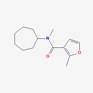 molecular formula C14H21NO2 B7505011 N-cycloheptyl-N,2-dimethylfuran-3-carboxamide 