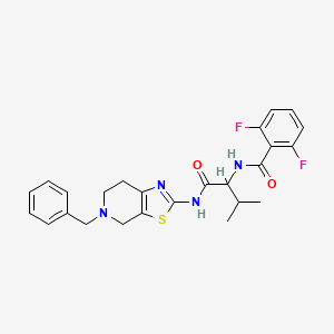 molecular formula C25H26F2N4O2S B7505015 N-[1-[(5-benzyl-6,7-dihydro-4H-[1,3]thiazolo[5,4-c]pyridin-2-yl)amino]-3-methyl-1-oxobutan-2-yl]-2,6-difluorobenzamide 