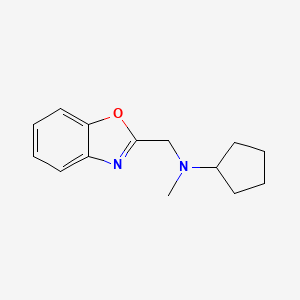 molecular formula C14H18N2O B7505021 N-(1,3-benzoxazol-2-ylmethyl)-N-methylcyclopentanamine 