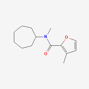molecular formula C14H21NO2 B7505024 N-cycloheptyl-N,3-dimethylfuran-2-carboxamide 