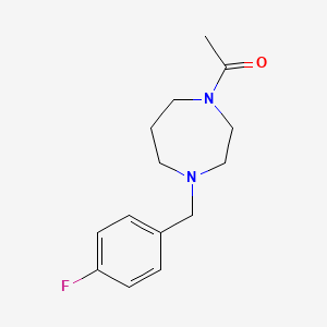 molecular formula C14H19FN2O B7505032 1-[4-[(4-Fluorophenyl)methyl]-1,4-diazepan-1-yl]ethanone 