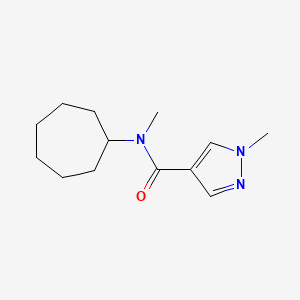 molecular formula C13H21N3O B7505041 N-cycloheptyl-N,1-dimethylpyrazole-4-carboxamide 
