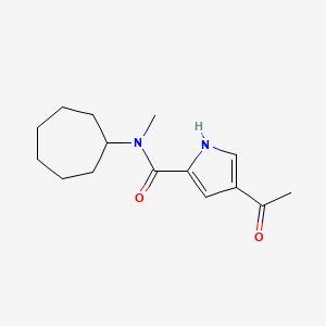 molecular formula C15H22N2O2 B7505048 4-acetyl-N-cycloheptyl-N-methyl-1H-pyrrole-2-carboxamide 