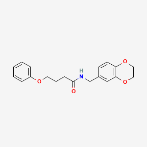 molecular formula C19H21NO4 B7505055 N-(2,3-dihydro-1,4-benzodioxin-6-ylmethyl)-4-phenoxybutanamide 