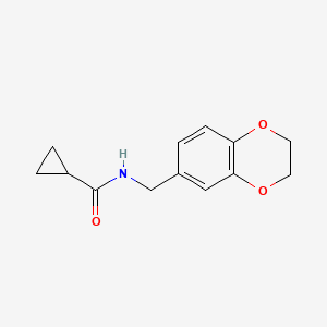 molecular formula C13H15NO3 B7505090 N-(2,3-dihydro-1,4-benzodioxin-6-ylmethyl)cyclopropanecarboxamide 