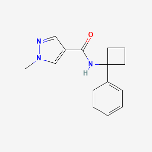 molecular formula C15H17N3O B7505108 1-methyl-N-(1-phenylcyclobutyl)pyrazole-4-carboxamide 