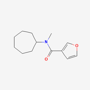 molecular formula C13H19NO2 B7505120 N-cycloheptyl-N-methylfuran-3-carboxamide 