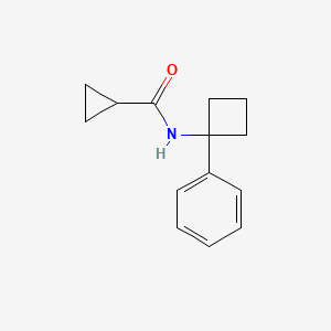 molecular formula C14H17NO B7505126 N-(1-phenylcyclobutyl)cyclopropanecarboxamide 