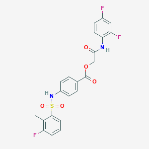 molecular formula C22H17F3N2O5S B7505141 [2-(2,4-Difluoroanilino)-2-oxoethyl] 4-[(3-fluoro-2-methylphenyl)sulfonylamino]benzoate 