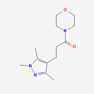 molecular formula C13H21N3O2 B7505162 1-Morpholin-4-yl-3-(1,3,5-trimethylpyrazol-4-yl)propan-1-one 