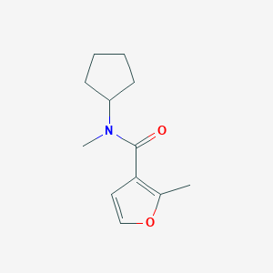 molecular formula C12H17NO2 B7505172 N-cyclopentyl-N,2-dimethylfuran-3-carboxamide 