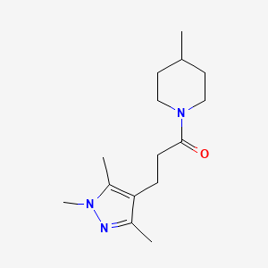 molecular formula C15H25N3O B7505194 1-(4-Methylpiperidin-1-yl)-3-(1,3,5-trimethylpyrazol-4-yl)propan-1-one 
