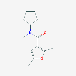 molecular formula C13H19NO2 B7505200 N-cyclopentyl-N,2,5-trimethylfuran-3-carboxamide 