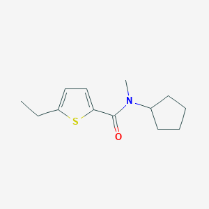 molecular formula C13H19NOS B7505207 N-cyclopentyl-5-ethyl-N-methylthiophene-2-carboxamide 